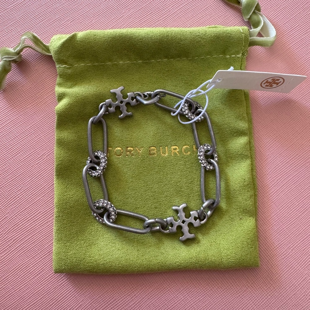 Tory Burch Matte Silver Chain Bracelet